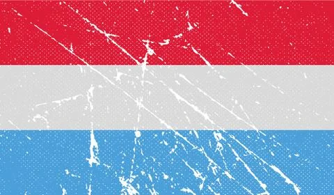 Flag of Luxembourg with old texture. Vector Illustrazione stock