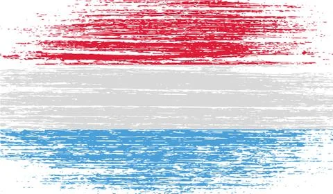 Flag of Luxembourg with old texture. Vector Illustrazione stock