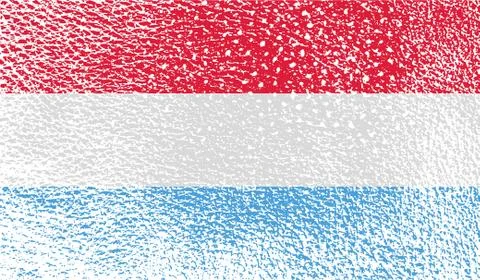 Flag of Luxembourg with old texture. Vector Stock Illustration
