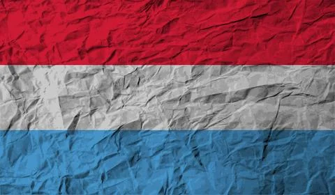 Flag of Luxembourg with old texture. Vector Illustrazione stock