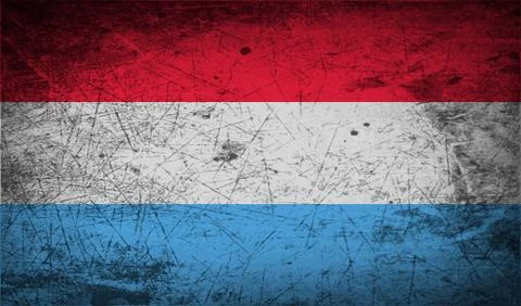 Flag of Luxembourg with old texture. Vector Stock Illustration