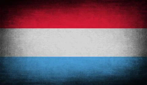 Flag of Luxembourg with old texture. Vector Illustrazione stock