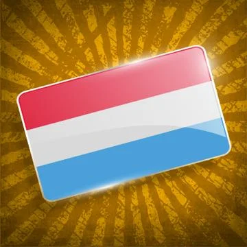 Flag of Luxembourg with old texture. Vector Stock Illustration
