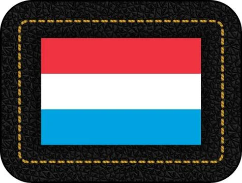 Flag of Luxembourg. Vector Icon on Black Leather Backdrop Stock Illustration