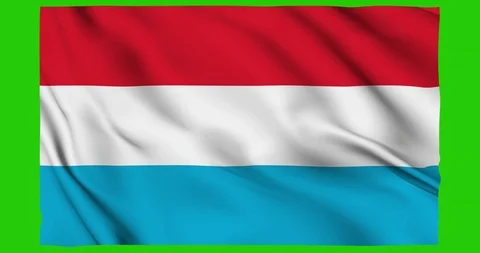 Flag of luxemburg waving on a samless loop over an easily removable background Stock Footage 98370677