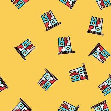 Flag luxury medieval heraldry vector seamless pattern Stock Illustration