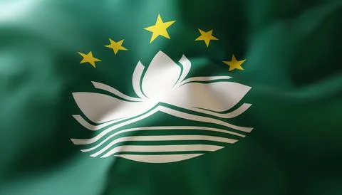 Flag of Macao isolated on white background Stock Illustration