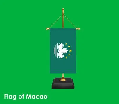 Flag Of Macao, Macao flag, National flag of Macao. table flag of Macao. Stock Illustration