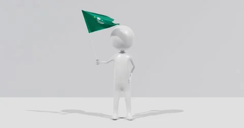 Flag of Macau. 3D Character holding and waving flag 4K UHD 60FPS Video stock 226379760
