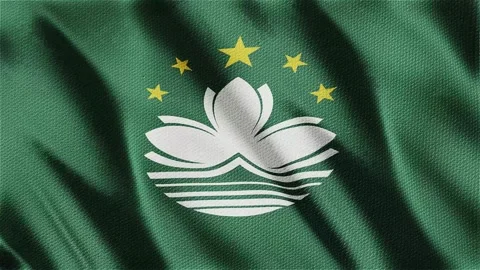 Flag of Macau Stock Footage 343555866