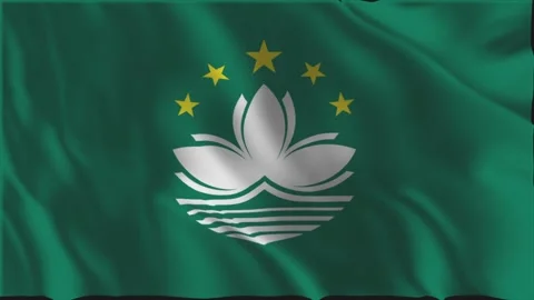Flag of Macau waving slowly Stock-Footage 337786121