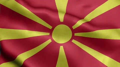 Flag of Macedonia fluttering in the wind. Video stock 221724438