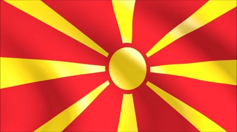 Flag of Macedonia with gold embossed Stock Footage 65147983