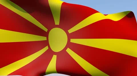 Flag of Macedonia HD 스톡 동영상 14542656