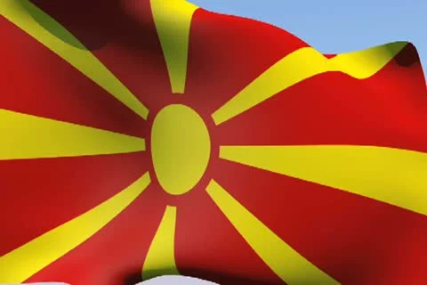 Flag of Macedonia NTSC Stock Footage 14544880