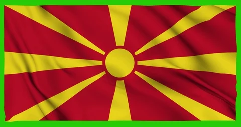 Flag of Macedonia waving on a samless loop over an easily removable background Stock Footage 98372118