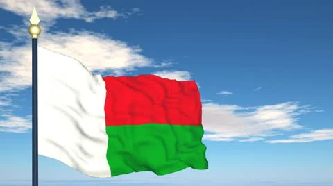 Flag Of Madagascar Stock Footage 10687695
