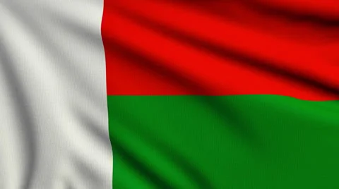 Flag of Madagascar looping Video stock 33805999