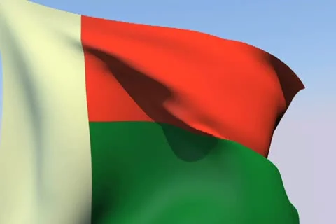 Flag of Madagascar NTSC Stock Footage 14557815