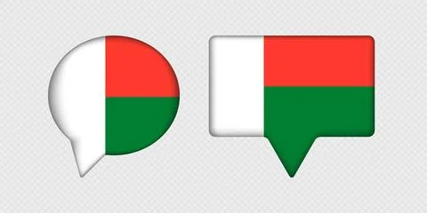 Flag of Madagascar in speech bubble. Stock Illustration