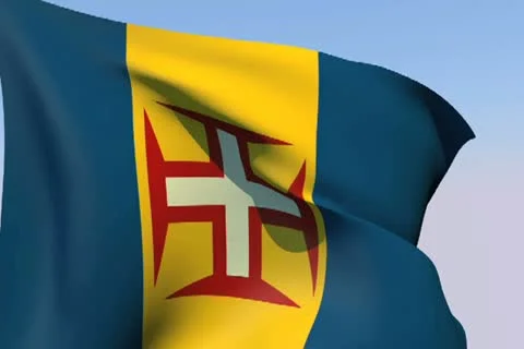 Flag of Madeira NTSC Stock Footage 14564089