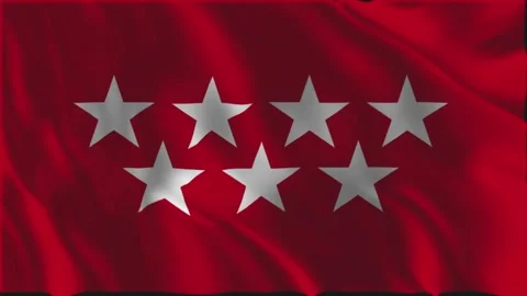 Flag of Madrid waving slowly Stock Footage 341688554