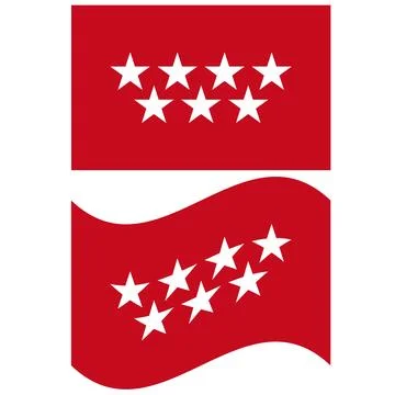 Flag of Madrid on white background. Madrid Spain flag. Waving flag Stock Illustration