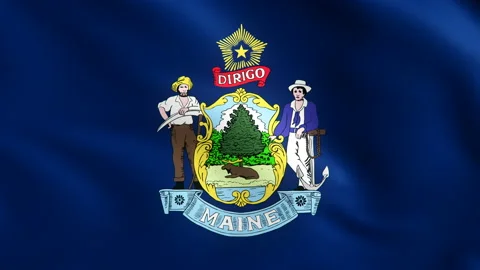 Flag of Maine Background Video Loop Видео 117873110