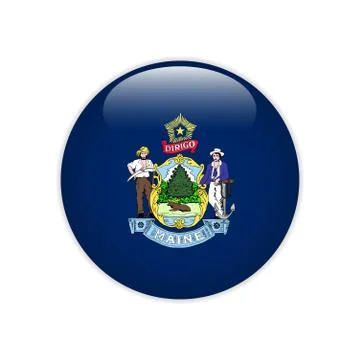 Flag Maine button Stock Illustration