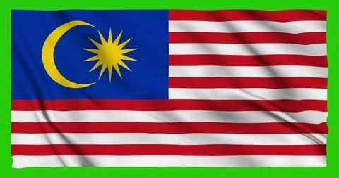 Flag of Malasia waving on a samless loop over an easily removable background 스톡 동영상 98372145