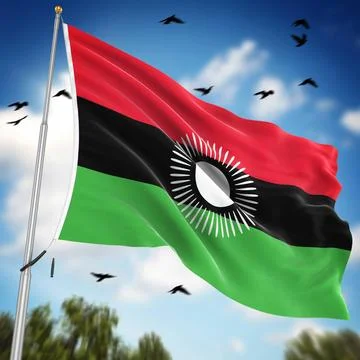 Flag of Malawi Flag of Malawi , This is a computer generated and 3d render... 스톡 사진