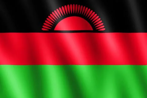 Flag of Malawi waving in the wind Stock Illustration