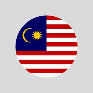The flag of Malaysia in a circle Stock Illustration