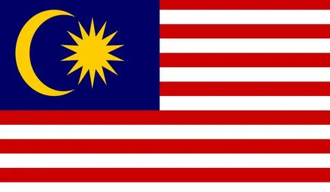Flag of Malaysia with crescent moon and star Stock Illustration