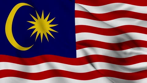 Flag of Malaysia gently waving in the wind Stock Footage 140223486