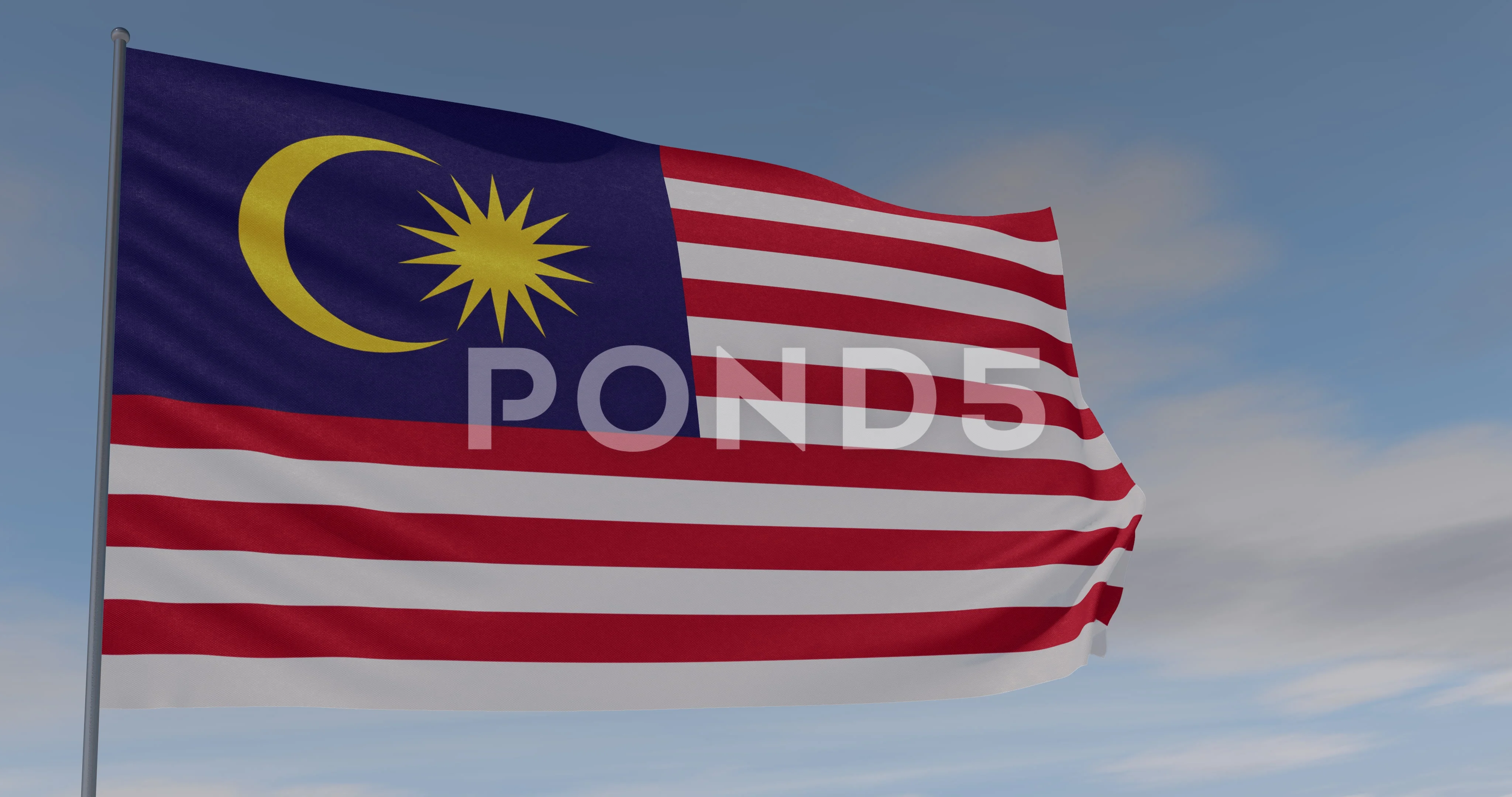 flag Malaysia patriotism national freedom, seamless loop, alpha channel