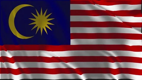 Flag of Malaysia waving slowly Stock Footage 337909536