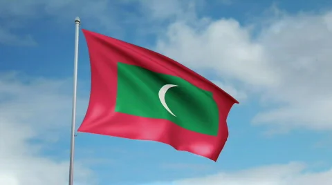 Flag of Maldives 스톡 동영상 445370