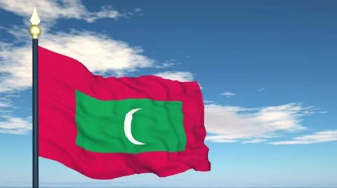 Flag Of Maldives Stock Footage 10732414