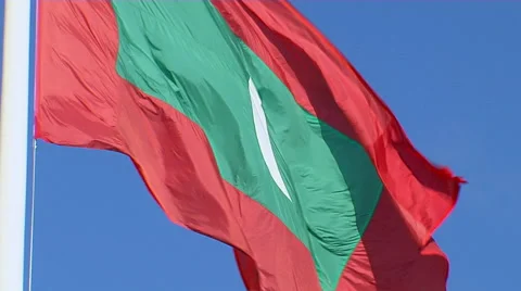 The Flag of Maldives Stock-Footage 53243138