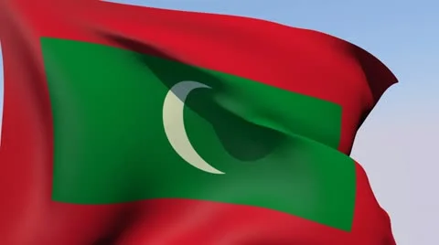 Flag of Maldives HD 스톡 동영상 14577047