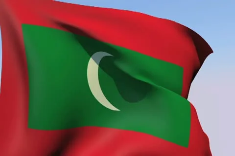 Flag of Maldives NTSC Stock Footage 14577798