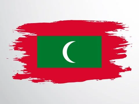 Flag of the Maldives painted with a brush Stock Illustration