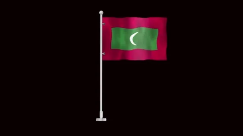 Flag of Maldives waving Stock Footage 320898361
