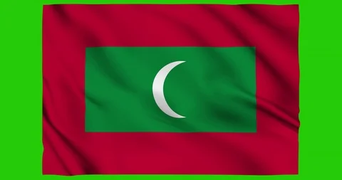 Flag of Maldives waving on a samless loop over an easily removable background 스톡 동영상 98372151