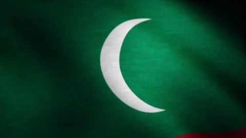 Flag of Maldives waving. Seamless Loopable Flag of Maldives Illustrazione stock