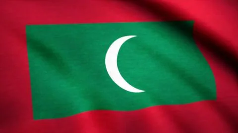 Flag of Maldives waving. Seamless Loopable Flag of Maldives Illustrazione stock