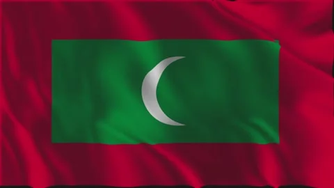 Flag of the Maldives waving slowly Stock-Footage 337722751