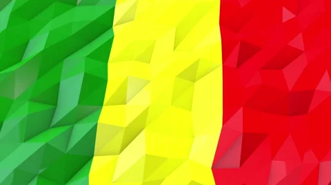 Flag of Mali 3D Wallpaper Illustration Stock Footage 66400675