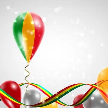 Flag of Mali on balloon Stock Illustration